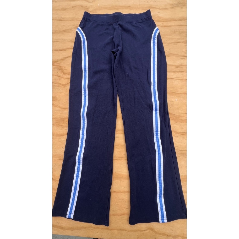 C.W. Sport Womens Navy Blue Side Stripe Track Pants Wide Leg Retro Medium